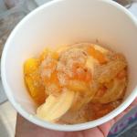 Peach mango froyo with all the fixins!